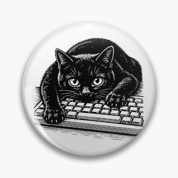 Item preview, Cute Black Cat on Keyboard designed and sold by artCreativeColony.