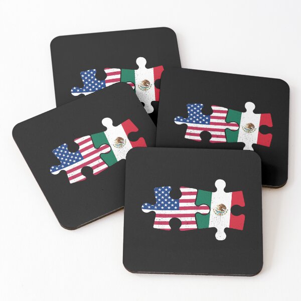 Item preview, USA Mexico Puzzle Flag Distressed Design designed and sold by venomousvector.