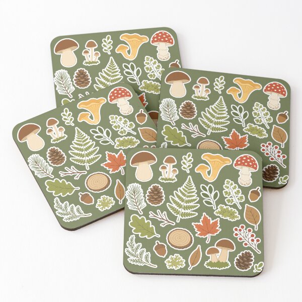 Item preview, Woodland Nature Forest Mushrooms, Leaves & Botanical Cottagecore Collection designed and sold by SimplePoDesign.