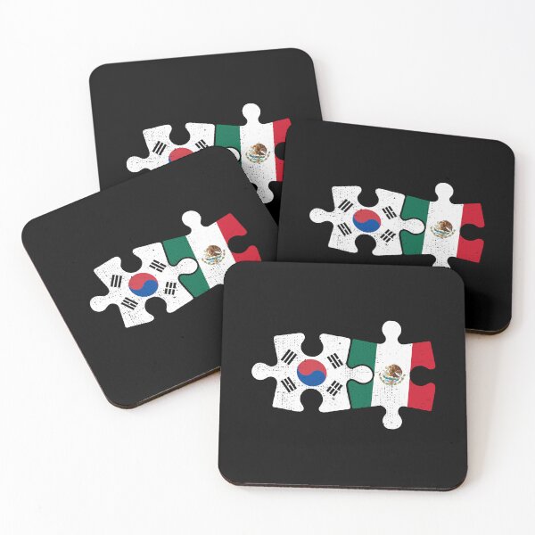 Item preview, South Korea Mexico Puzzle Flag Distressed Design designed and sold by venomousvector.