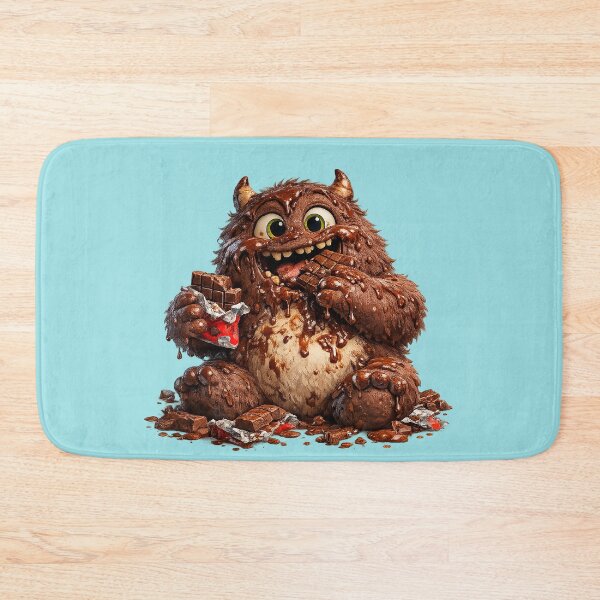 Item preview, A fluffy brown monster eats chocolate. designed and sold by FluffyGallery.