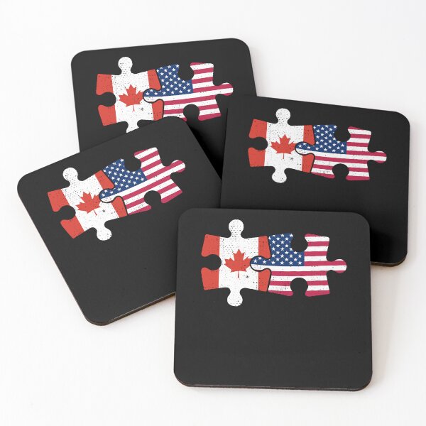 Item preview, USA Canada Puzzle Flag Distressed Design designed and sold by venomousvector.