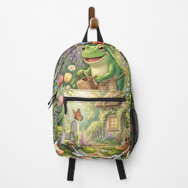 Item preview, Frog Gardening in Spring – Botanical Cottage Garden Frog Illustration designed and sold by ZyxDes.