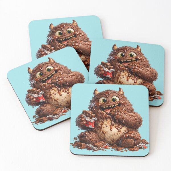 Item preview, A fluffy brown monster eats chocolate. designed and sold by FluffyGallery.