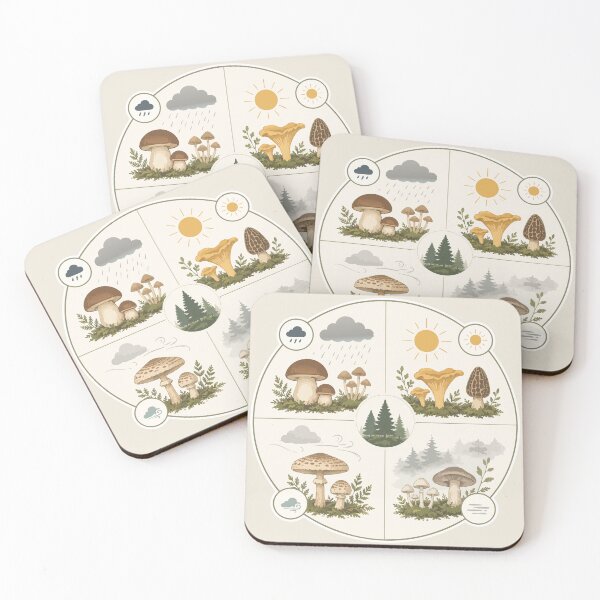 Item preview, Seasonal Forest Mushrooms Mushroom Guide by Weather & Seasons Botanical designed and sold by SimplePoDesign.