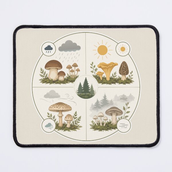 Item preview, Seasonal Forest Mushrooms Mushroom Guide by Weather & Seasons Botanical designed and sold by SimplePoDesign.