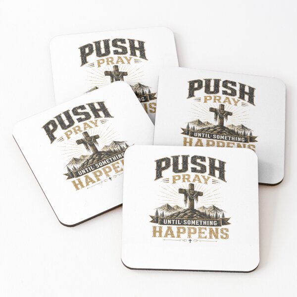Item preview, Push Pray Until Something Happens Vintage Christian Faith Shirt designed and sold by Masloshop.