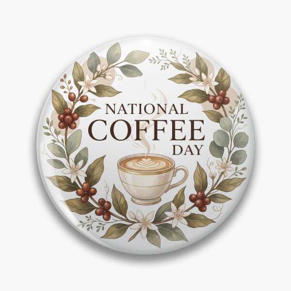 Item preview, National Coffee Day Botanical Coffee Emblem designed and sold by RGB-crayon.