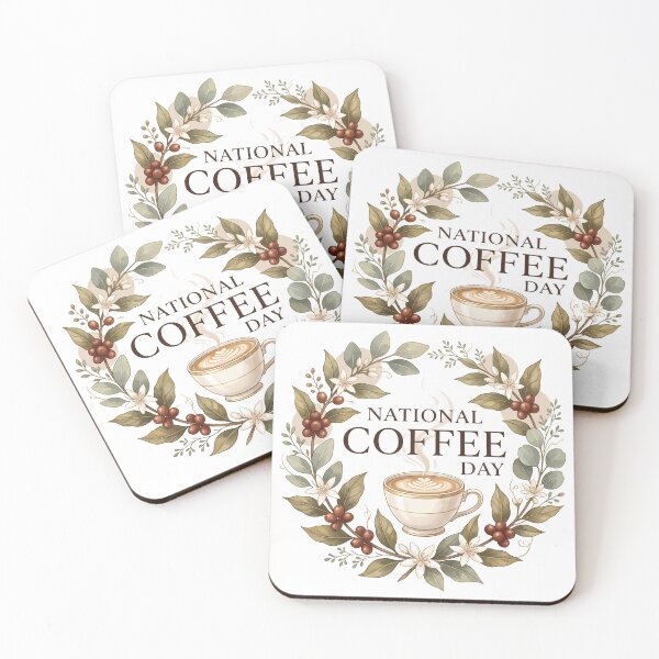 Item preview, National Coffee Day Botanical Coffee Emblem designed and sold by RGB-crayon.