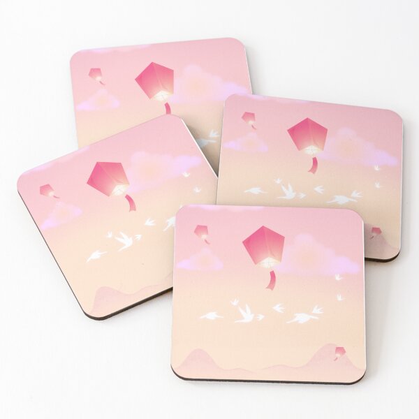 Item preview, Dreamy Sky Lanterns Floating Pastel Aesthetic Landscape designed and sold by Rehnair.