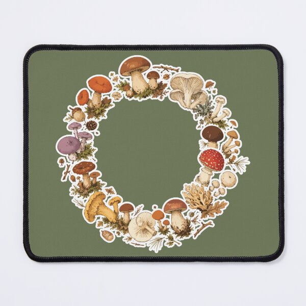 Item preview, Forest Mushroom Wreath Wild Mushroom Circle Botanical Mycology Nature designed and sold by SimplePoDesign.