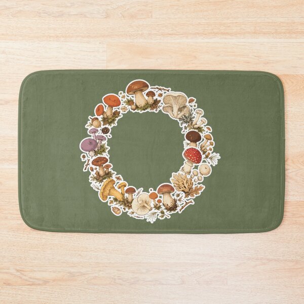 Item preview, Forest Mushroom Wreath Wild Mushroom Circle Botanical Mycology Nature designed and sold by SimplePoDesign.