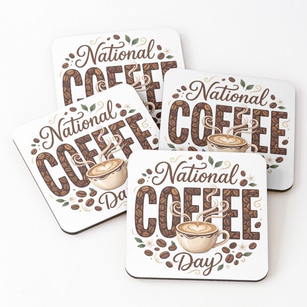 Item preview, National Coffee Day Bold Typography Coffee Emblem designed and sold by RGB-crayon.