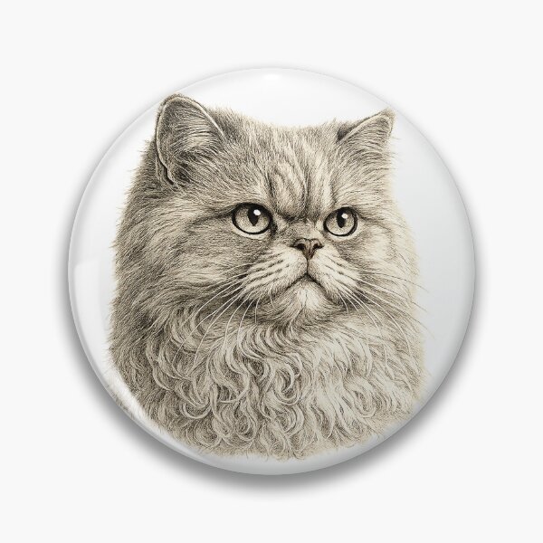 Item preview, Engraved illustration of a Persian cat portrait designed and sold by Inspired Arts.