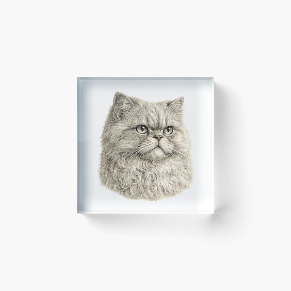 Item preview, Engraved illustration of a Persian cat portrait designed and sold by Inspired Arts.