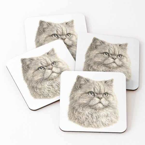 Item preview, Engraved illustration of a Persian cat portrait designed and sold by Inspired Arts.