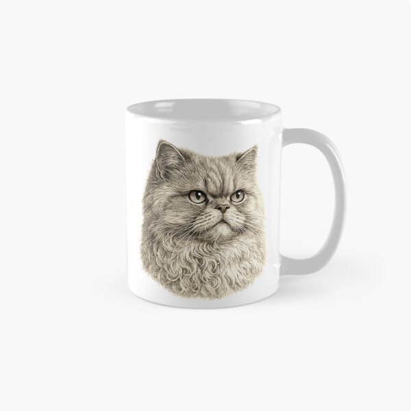 Item preview, Engraved illustration of a Persian cat portrait designed and sold by Inspired Arts.
