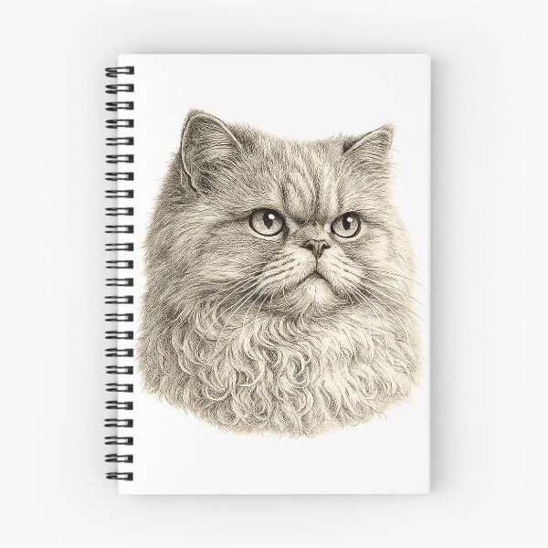 Item preview, Engraved illustration of a Persian cat portrait designed and sold by Inspired Arts.