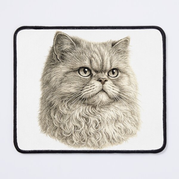 Item preview, Engraved illustration of a Persian cat portrait designed and sold by Inspired Arts.