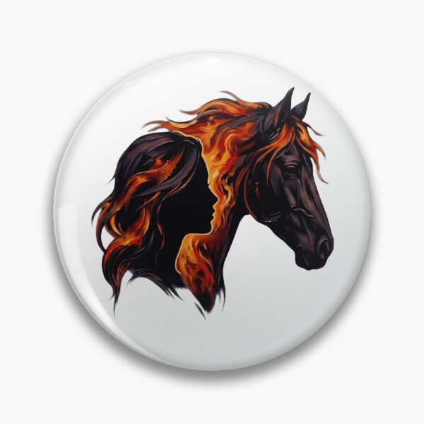 Item preview, Fiery Silhouette Bond Between Girl and Horse designed and sold by sergiuvechiu.