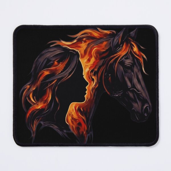 Item preview, Fiery Silhouette Bond Between Girl and Horse designed and sold by sergiuvechiu.