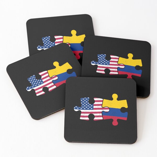 Item preview, USA Colombia Puzzle Flag Design designed and sold by venomousvector.