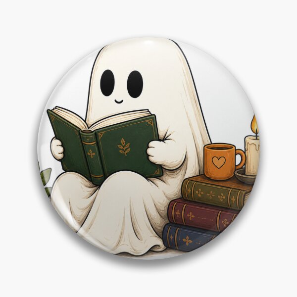 Item preview, Cute Ghost Reading Book | Cozy Ghost Sticker designed and sold by canersulek.