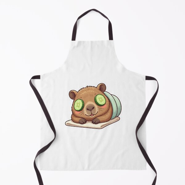 Item preview, Spa Capybara Sticker with Cucumber Eyes – Kawaii Relaxing Animal Self Care Vinyl Decal designed and sold by Pandey14.