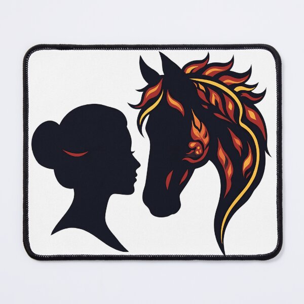 Item preview, Fiery Silhouette Bond Between Girl and Horse designed and sold by sergiuvechiu.