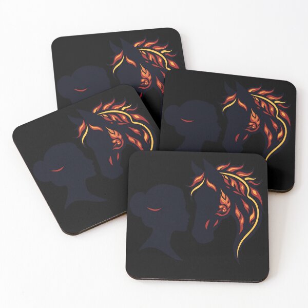 Item preview, Fiery Silhouette Bond Between Girl and Horse designed and sold by sergiuvechiu.