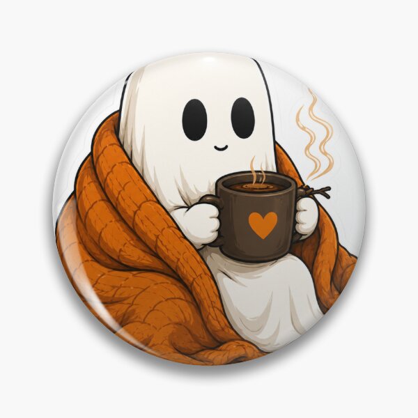Item preview, Cute Ghost Drinking Coffee Sticker | Cozy Autumn Ghost designed and sold by canersulek.