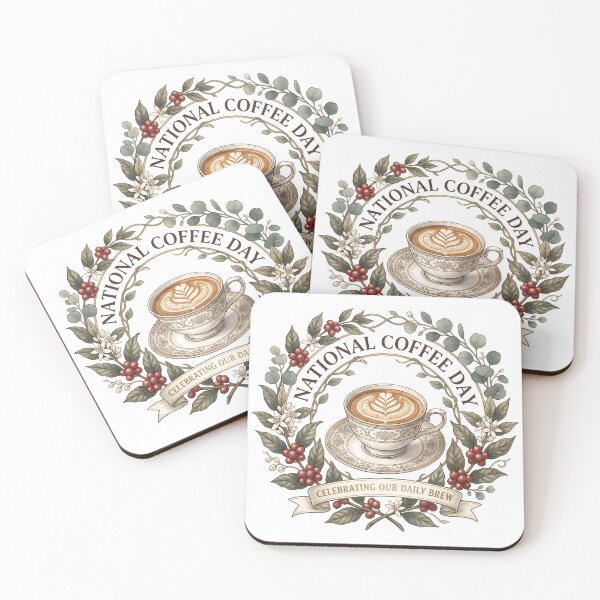 Item preview, National Coffee Day Botanical Coffee Emblem designed and sold by RGB-crayon.