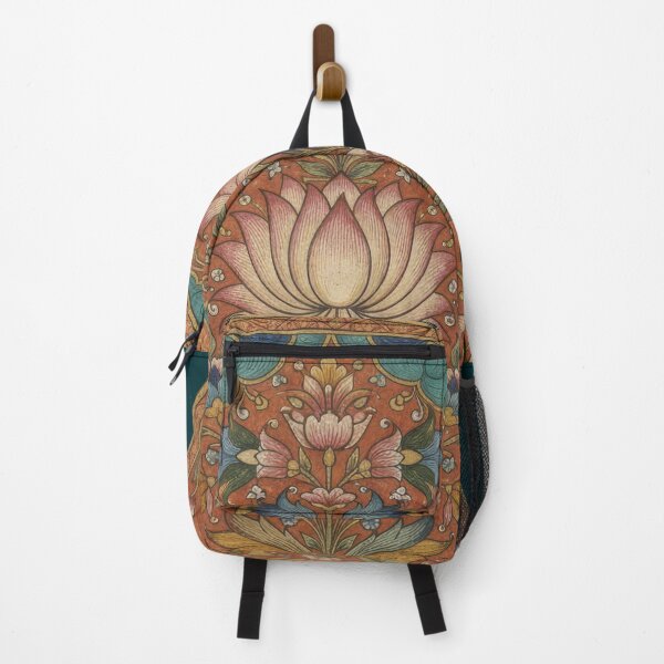 Item preview, Vintage Lotus Mandala | Indian Floral Folk Art with Peacocks designed and sold by Omtatsat.