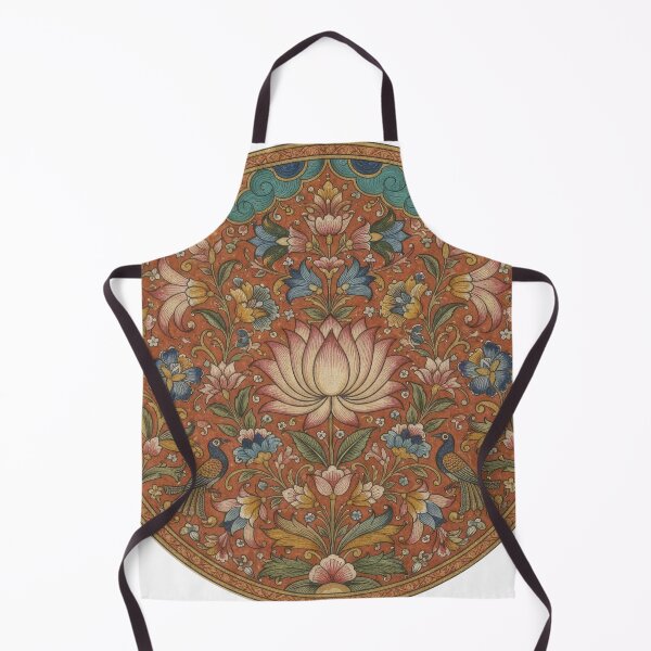 Item preview, Vintage Lotus Mandala | Indian Floral Folk Art with Peacocks designed and sold by Omtatsat.