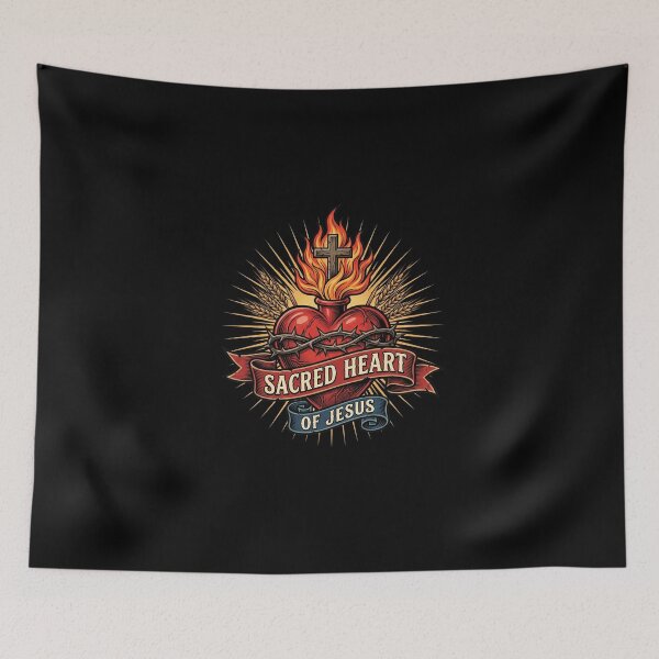 Item preview,  Vintage Sacred Heart Traditional Tattoo Style Christian Aesthetic Design designed and sold by AdyKurniawan.