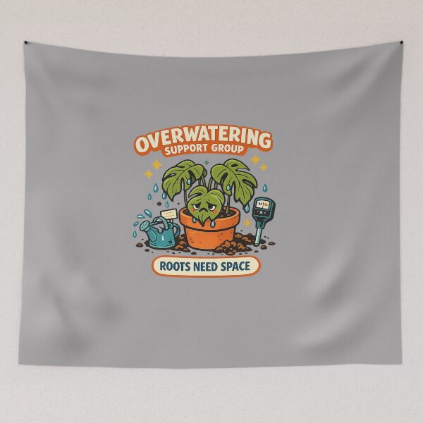 Item preview, Overwatering Support Group Funny Plant Parent Houseplant Design designed and sold by Concrete Coffee Studio.