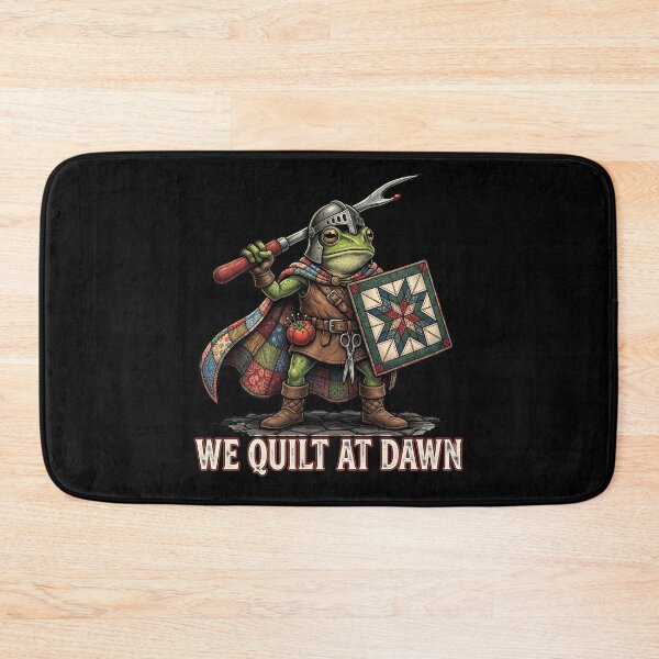 Item preview, We Quilt At Dawn Funny Medieval Frog Knight Cottagecore designed and sold by AdyKurniawan.
