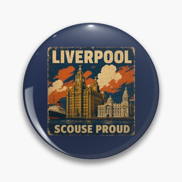 Aperçu de l'œuvre Liverpool Scouse Proud - Affiche de voyage vintage Liver Building Mersey Heritage Design créée et vendue par bumbledown.