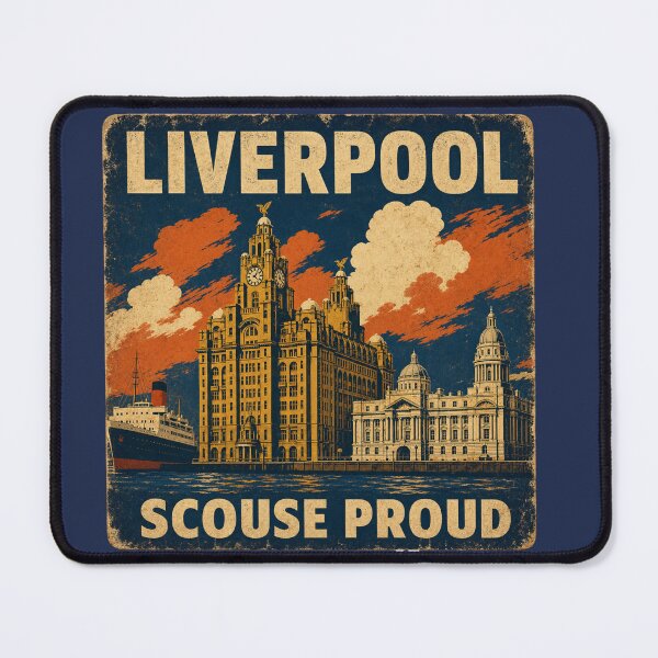 Item preview, Liverpool Scouse Proud - Vintage Travel Poster Liver Building Mersey Heritage Design designed and sold by bumbledown.
