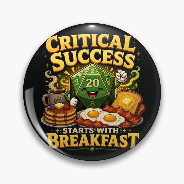 Item preview, Critical Success Starts With Breakfast DND Dice designed and sold by BadhbhArt.