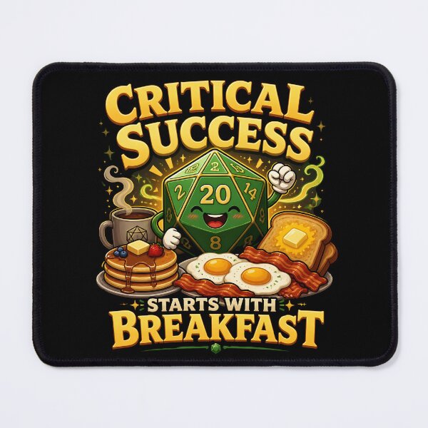 Item preview, Critical Success Starts With Breakfast DND Dice designed and sold by BadhbhLoot.