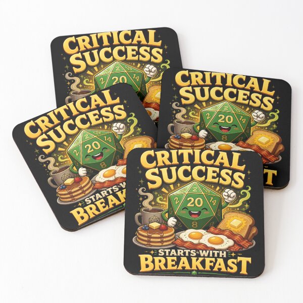 Item preview, Critical Success Starts With Breakfast DND Dice designed and sold by BadhbhLoot.