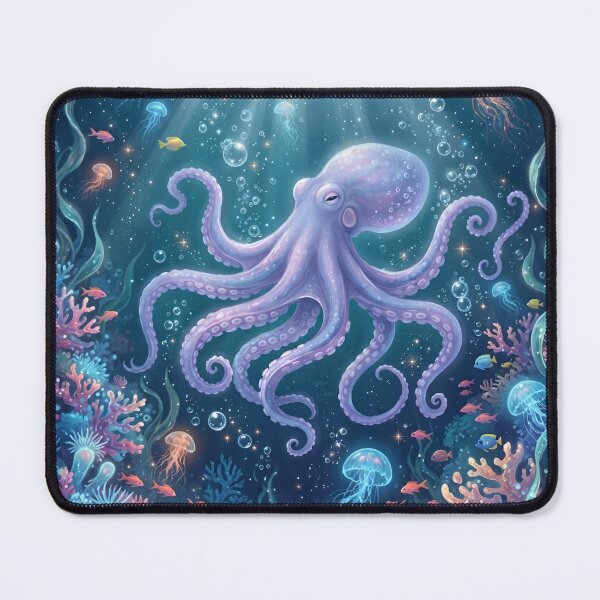 Item preview, Moonlit Octopus – Dreamy Ocean Fantasy Wall Art for Sea Life Lovers designed and sold by ZyxDes.
