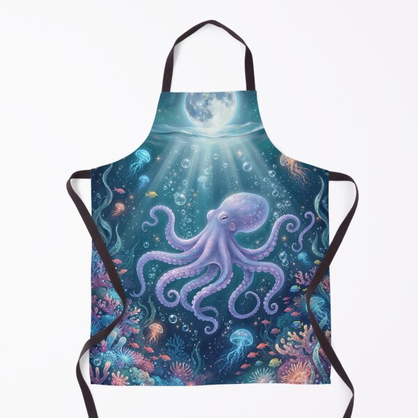 Item preview, Moonlit Octopus – Dreamy Ocean Fantasy Wall Art for Sea Life Lovers designed and sold by ZyxDes.
