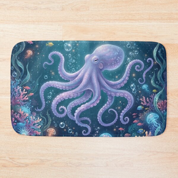 Item preview, Moonlit Octopus – Dreamy Ocean Fantasy Wall Art for Sea Life Lovers designed and sold by ZyxDes.