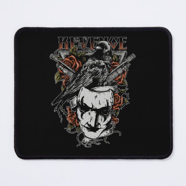 Item preview, Gothic Dark Raven Perched on Mask with Shotguns and Roses designed and sold by RCDMstore.