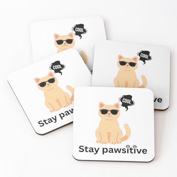 Item preview, Stay Pawsitive Cool Cat with Sunglasses designed and sold by Rehnair.