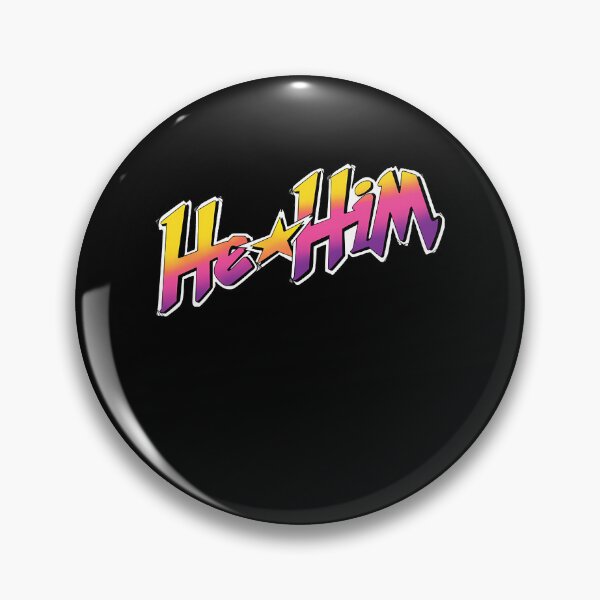 Item preview, He Him Star Neon Gradient Pronoun designed and sold by 740-Studios.