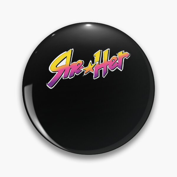 Item preview, She Her Star Neon Gradient Pronoun designed and sold by 740-Studios.