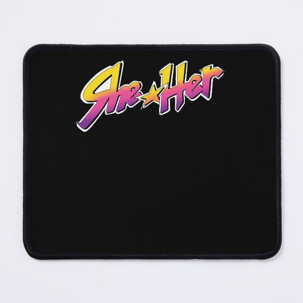 Item preview, She Her Star Neon Gradient Pronoun designed and sold by 740-Studios.